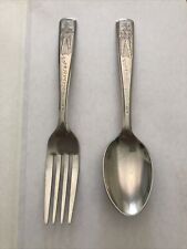 Vintage Hopalong Cassidy Fork & Spoon Set Stainless picture
