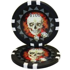 MRC POKER 50pcs 13.5g Skull Poker Chips $100 picture
