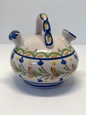 Talavera Mexican Wine/water Jug W Spout Hand Painted Small 4” X 4” Signed picture