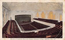 Appleton WI Wisconsin Lawrence College Memorial Chapel Interior Vtg Postcard A10 picture