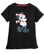 NWT Disney Store S/S Mickey Mouse Sequined Holiday Tee for Women Sz Medium picture