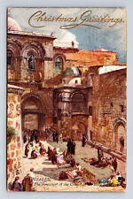 Jerusalem Forecourt Church of Holy Sepulchre Raphael Tuck's Oilette Postcard picture