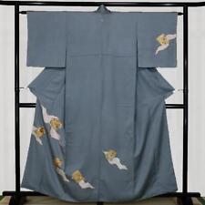Japanese Flower Embroidery Blue-Gray Pure Silk Hanging Uniform Shichi-Go-San  picture