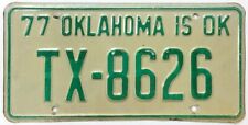 Oklahoma 1977 License Plate TX 8626 Texas County picture