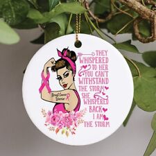 I'm The Storm Strong Women Breast Cancer Warrior Pink Ribbon Ceramic Ornament picture