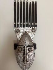 Antique African Bamana Ntomo Marka Mask w/ Aluminum 16” Tall Hand Carved Art picture