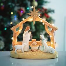 Hotme Nativity Scene with Lights Sculpted Hand Painted Nativity Figurine Holy... picture