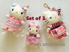 Sanrio Hello Kitty Plush Ball Chain Lady Kitty House Set of 3 picture