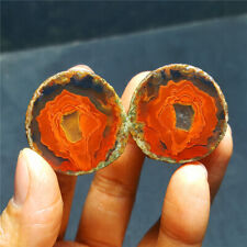 RARE 1 pair51.6g Natural rough Warring States Red Agate Crystal Healing 5272+ picture