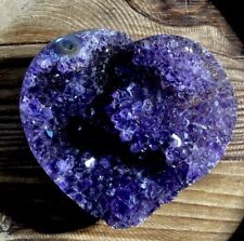170G Heart Shaped Amethyst Cluster Gem Stone picture