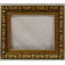 Ca 1920-1940 Old wooden frame decorative with metal leaf Internal: 19,6x15,7 in picture