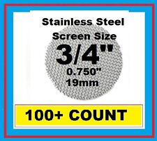 100 Stainless Steel Pipe Screens 3/4 inch USA cent size PIPESCREENZ™ MADE IN USA picture
