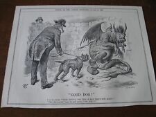 1895 Original POLITICAL CARTOON - PIT BULL DOG as ULTIMATUM for CHINA DRAGON picture