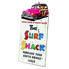 Retro Surf Shack Woody Car with Surf Board Diecut Wood Stand-up Display picture