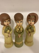 Vtg  1970’s 3 Christmas Carolers Atlantic Mold Ceramic Figurines Pls Read picture