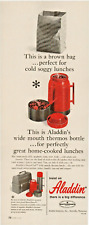 1964 Aladdin's Wide Mouth Thermos Bottle Brown Bag Vintage Print Ad picture