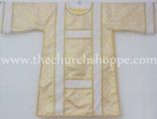 Spanish Dalmatic Metallic Yellow vestment,Deacon's stole & maniple ,chasuble,NEW picture