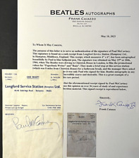 THE BEATLES PAUL MCCARTNEY SIGNED AUTOGRAPHED 1966 RECEIPT 4X6 FRANK CAIAZZO COA picture