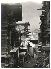 Switzerland, Old Hauser in Zermatt, Wehrli vintage print, Tirage silverique 2 picture