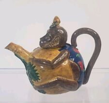 Vintage NINI Trinket Box Monkey Teapot Chained Handpaint Signed picture