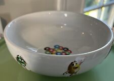 M&M's Mars Inc White 6” Ceramic Candy Snack Bowl M&M Raised Characters on sides picture