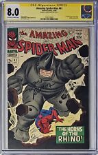 Amazing Spider-Man #41 CGC 8.0 Marvel 1966 John Romita Signed 1st App of Rhino picture