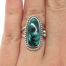 Old Pawn 925 Sterling Silver Southwestern Real Damale Turquoise Ring Size 5.5 picture