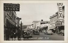 RPPC Eugene OR Walgreen Movie Theater Dentist Lerner 1940s photo postcard G139 picture