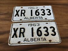 VINTAGE 1963 Alberta LICENSE PLATE Set # XR-1633 - Canadian Seller picture