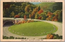 c1940s GSMNP Smoky Mtns. National Park LINEN Postcard 