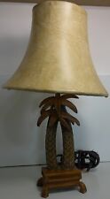 VINTAGE PALM TREE TABLE LAMP W/ SHADE picture