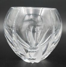 Vintage Mikasa Flame D' Amore Crystal Bowl Vase 1990s Etched Clear Heavy 6