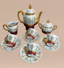 Sterling China 13 Piece Demitasse Tea Set Gold Overlay Japan Iridescent picture