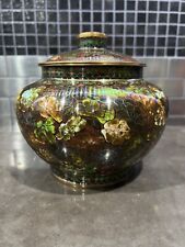 Chinese Floral  Cloisonné Enamel Covered Ginger Jar Bowl With Lid Cloisonne picture