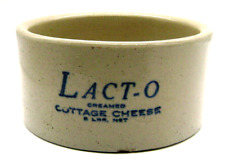 Antique Lact-O Creamed Cottage Cheese 5 lbs Stoneware Crock picture