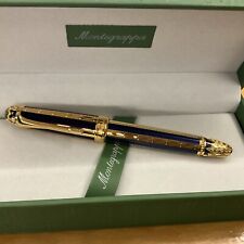 MICHEL PERCHIN RIBBED BLUE AND GOLD LIMITED EDITION FOUNTAIN PEN   4258/4371 picture