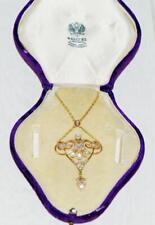 Antique Empire Belle Epoque 14k Gold 3ct Diamond Necklace in Luxury Box c1880's picture