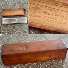 Vintage Pike’s Washita Oil Stone Original Stamped Wood Box 8 x 2 x 1 Approximate picture