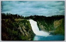 Canada Quebec Montmorency Falls Waterfall Birds Eye View Forest Vintage Postcard picture
