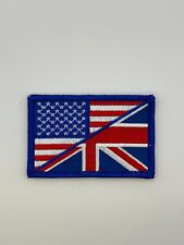 Blue USA UK Flag British American Flag Morale Patch 1PC Hook Backing  3