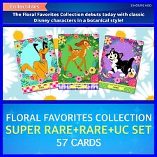 FLORAL FAVORITES COLLECTION-SUPER RARE+R+UC 57 CARD SET-TOPPS DISNEY COLLECT picture