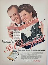 1941 Chesterfield Cigarettes Print Advertising Astaire Hayworth LIFE color picture