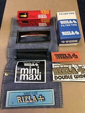 Vintage/New Mini-Maxi Rizla 2 Rolling Machine 4 papers, Case, filters Denim Case picture