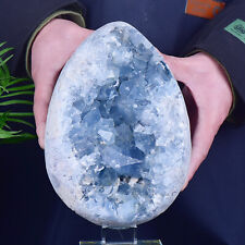 12.47LB Natural Blue Celestite Crystal Geode Cave Mineral Specimen Healing picture