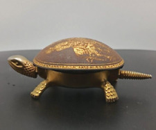 BEAUTIFUL VTG DAMASQUINE GILDED TURTLE BELL TABLE w/DON QUIXOTE DESIGN c1950 g. picture