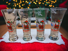 Set of 4 Vintage 1987 Spuds Mackenzie Bud Light Christmas Pilsner Beer Glasses picture