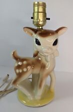 Vintage Bambi Deer Lamp Whimsical Kitsch 1950s Childrens Light Fawn Baby Ceramic picture
