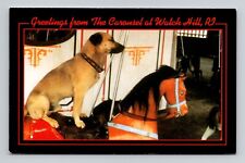 Postcard Dog Rides Carousel Watch Hill Rhode Island, Vintage Chrome N18 picture