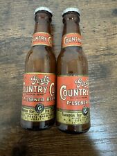 goetz country club beer Amber Glass Salt Pepper Set Vintage Pilsener picture