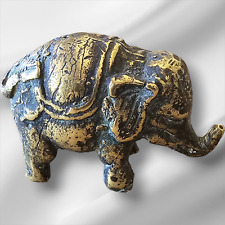 Original Old Antique Vintage Brass Fine Engraved Beautiful Elephant Statue picture